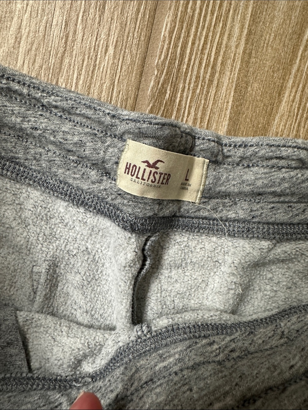 Hollister Gray Athletic Logo Drawstring Shorts - Picture 3 of 5